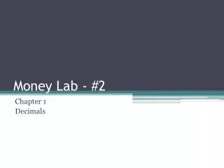 Money Lab - #2