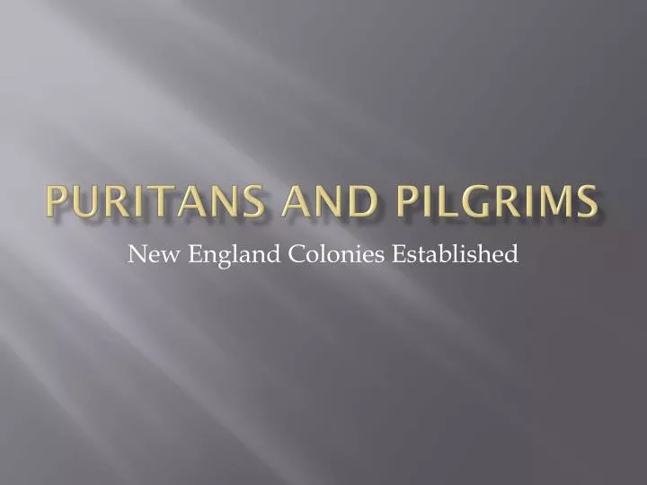 puritans and pilgrims