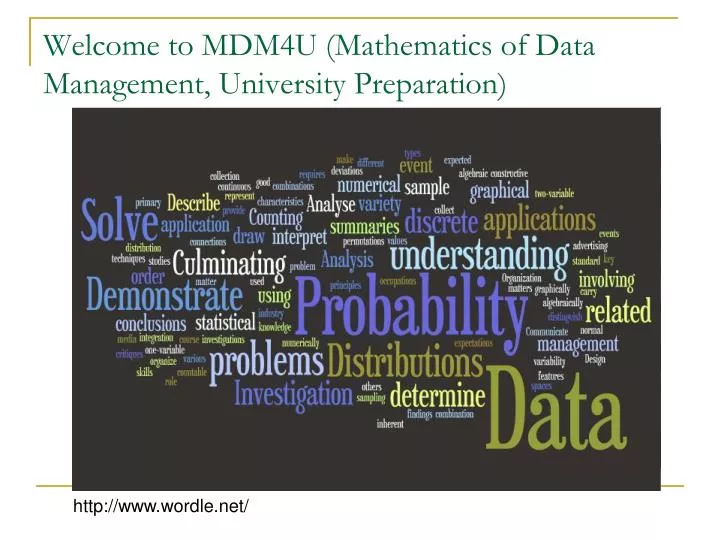 welcome to mdm4u mathematics of data management university preparation