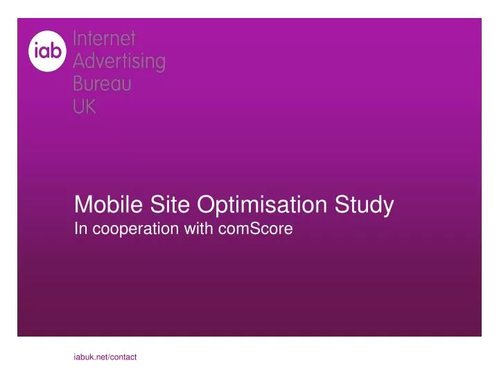 mobile site optimisation study in cooperation with comscore