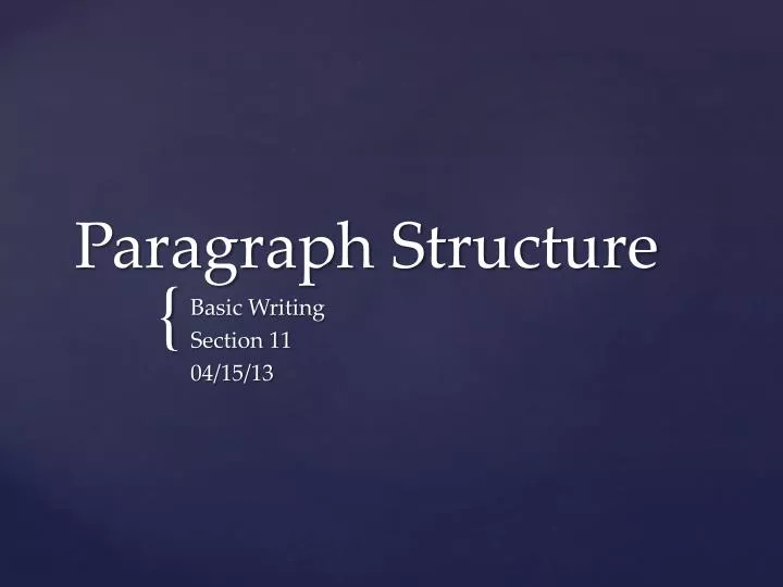paragraph structure