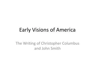 Early Visions of America