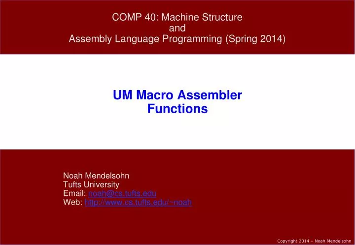 um macro assembler functions