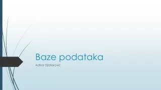 baze podataka