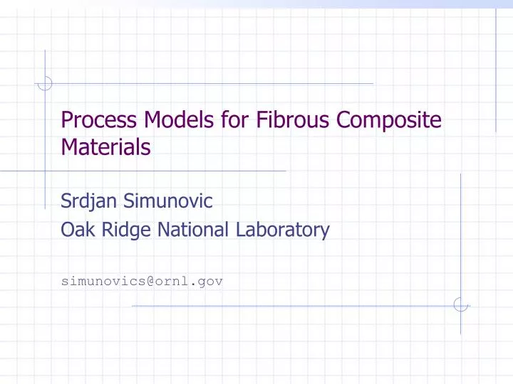 process models for fibrous composite materials