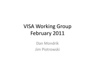 VISA Working Group February 2011