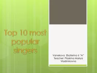 Top 10 most popular singers