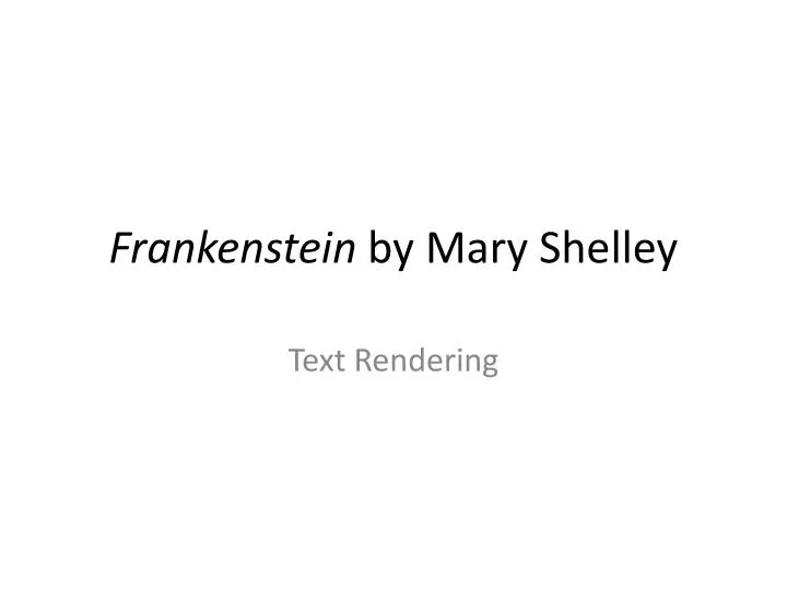 frankenstein by mary shelley