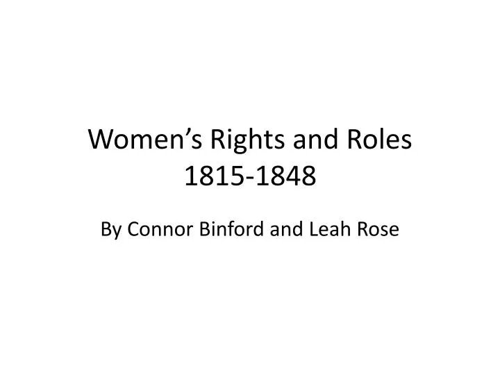 women s rights and roles 1815 1848