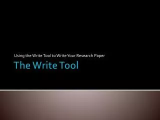 The Write Tool