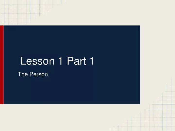 lesson 1 part 1