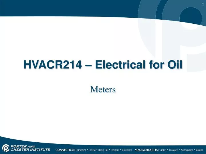 hvacr214 electrical for oil