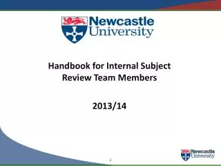 Handbook for Internal Subject Review Team Members 2013/14