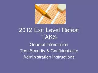 2012 Exit Level Retest TAKS
