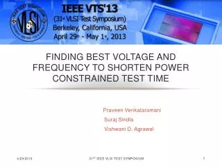 Finding Best Voltage and Frequency to Shorten Power Constrained Test Time