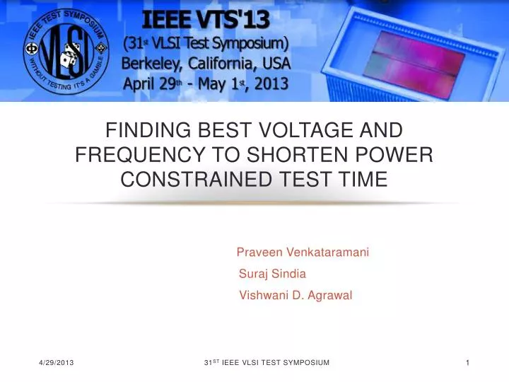 finding best voltage and frequency to shorten power constrained test time