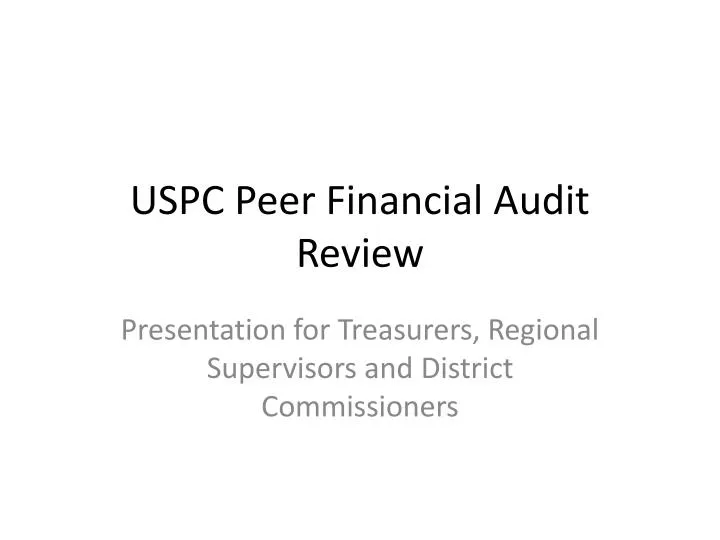 uspc peer financial audit review