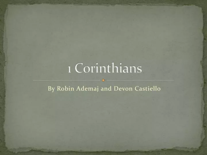 1 corinthians