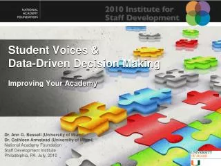 Student Voices &amp; Data-Driven Decision Making
