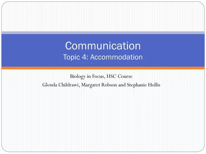 communication topic 4 accommodation