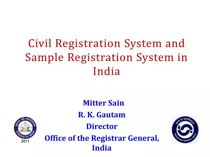 civil registration system and sample registration system in india