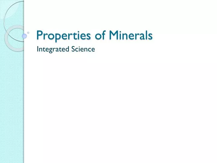 properties of minerals