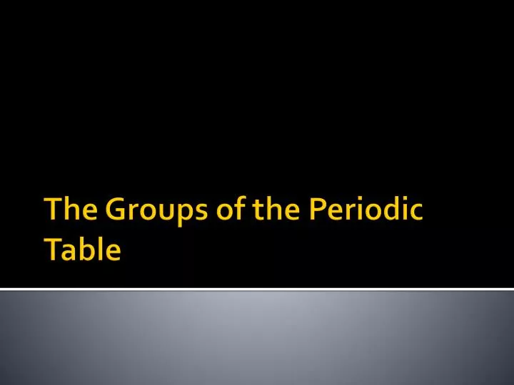 the groups of the periodic table