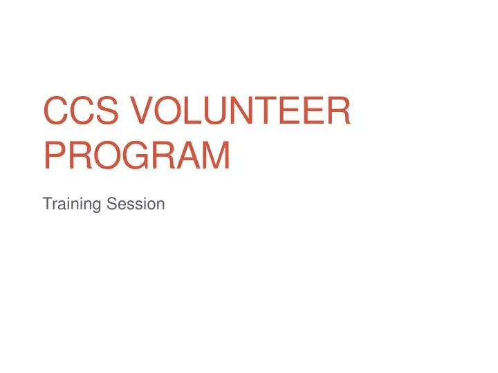 ccs volunteer program