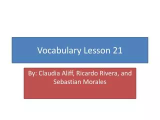 Vocabulary Lesson 21