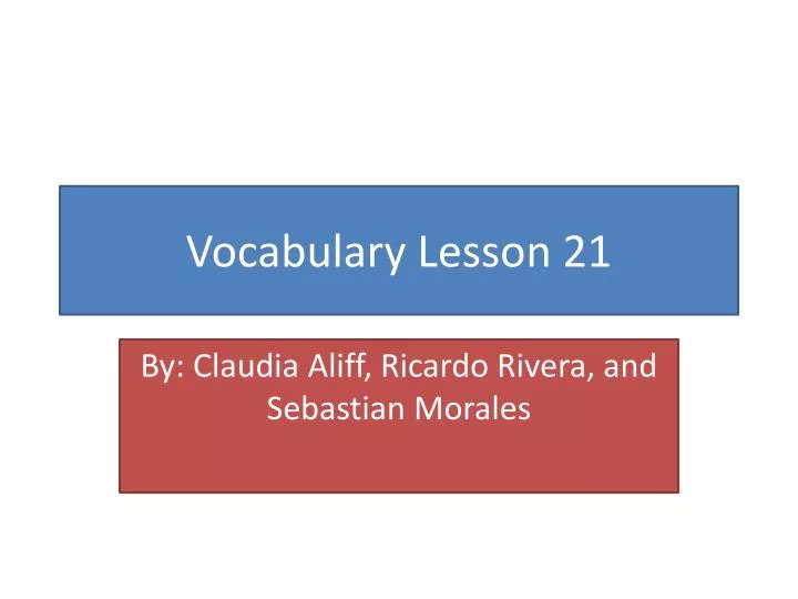 vocabulary lesson 21