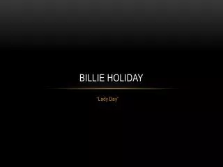 billie holiday