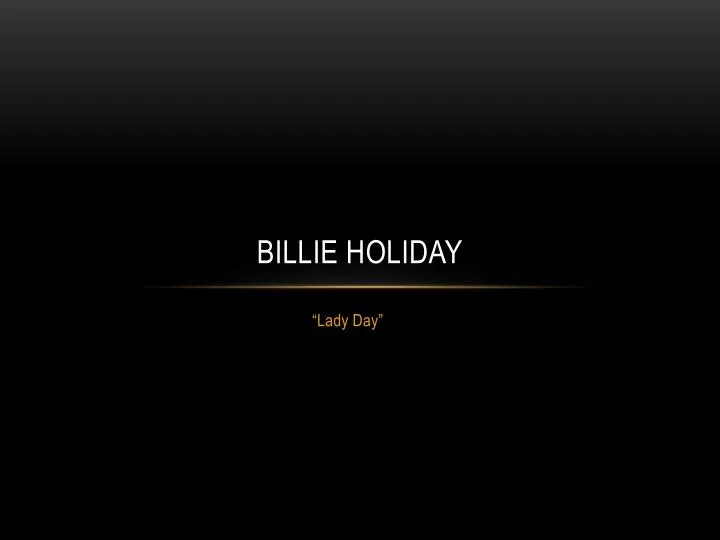 billie holiday