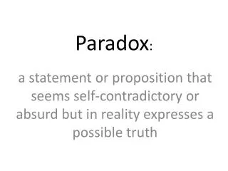 Paradox :