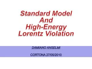 Standard Model And High-Energy Lorentz Violation