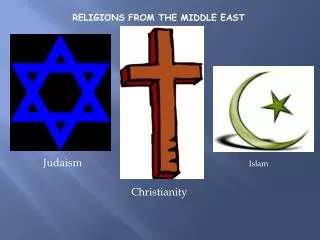 RELIGIONS FROM THE MIDDLE EAST
