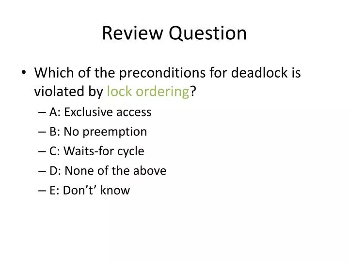 review question