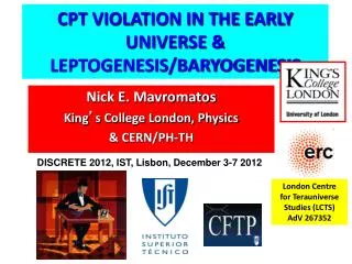CPT VIOLATION IN THE EARLY UNIVERSE &amp; LEPTOGENESIS/BARYOGENESIS