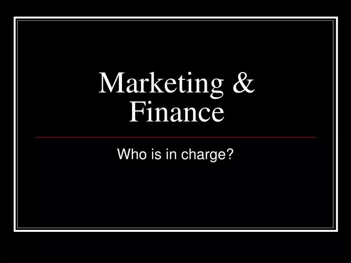 marketing finance