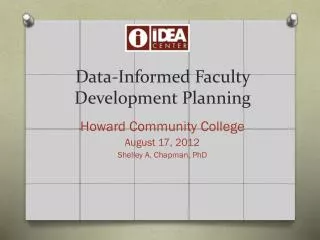 Data-Informed Faculty Development Planning