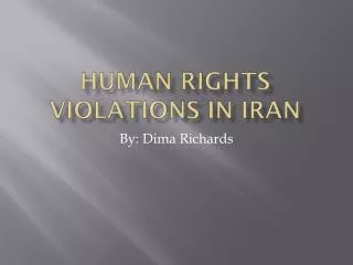 Human Rights Violations in Iran