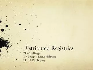Distributed Registries