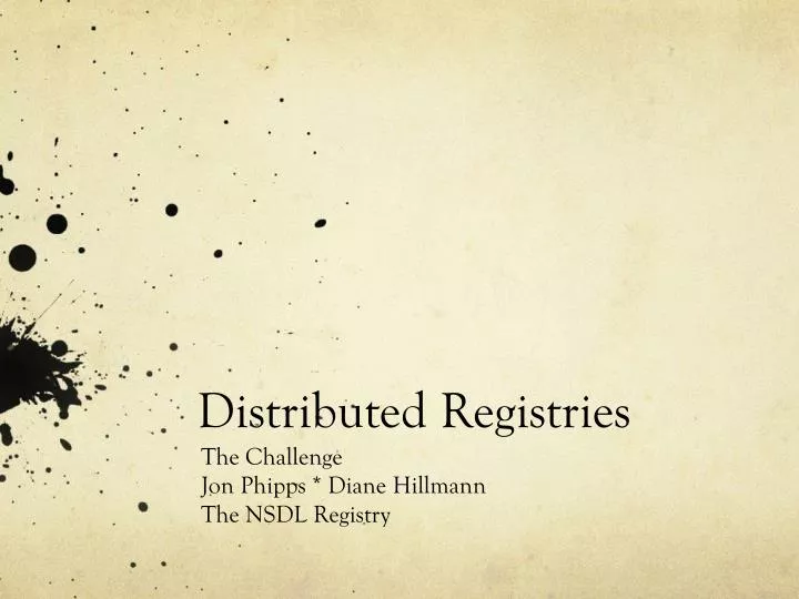 distributed registries