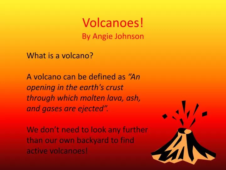 volcanoes by angie johnson
