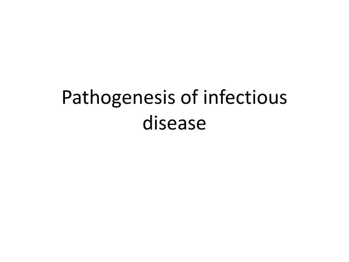 pathogenesis of infectious disease