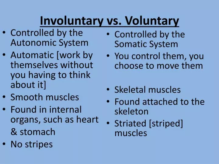 Involuntary vs. Voluntary