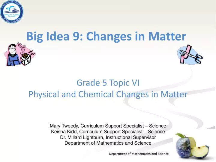 big idea 9 changes in matter