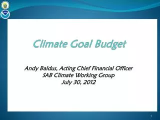 Climate Goal Budget
