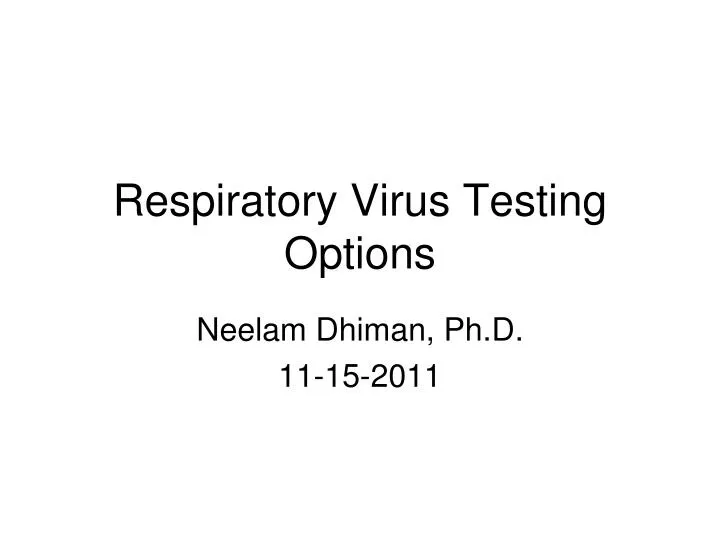 respiratory virus testing options