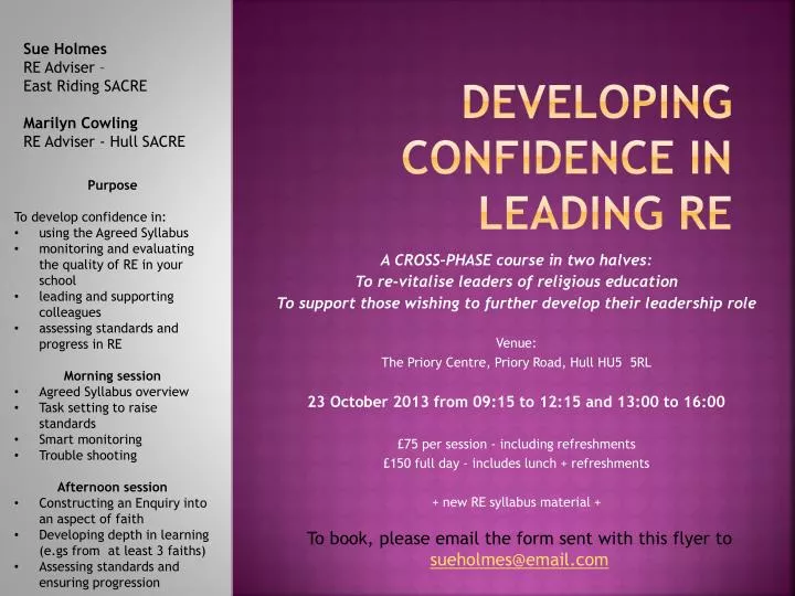 developing confidence in leading re