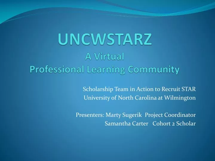 uncwstarz a virtual professional learning community
